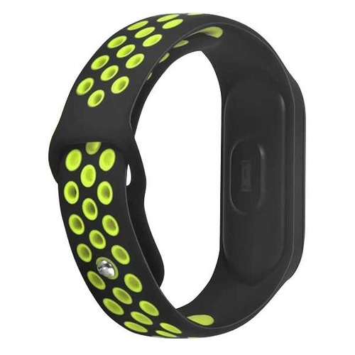 Ремешок DF xiSportband-02 для Xiaomi Mi Band 3/4 черный/зеленый (DF XISPORTBAND-02(BLACK/GREEN))