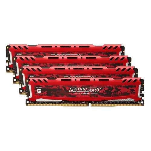 Модуль памяти CRUCIAL Ballistix Sport LT Red BLS4K4G4D26BFSE DDR4 - 4x 4Гб 2666, DIMM, Ret