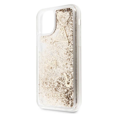 Чехол (клип-кейс) Guess Glitter, для Apple iPhone 11, золотистый [guhcn61glhflgo]