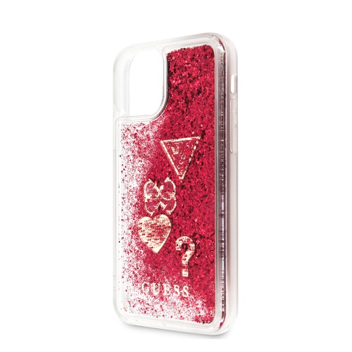 Чехол (клип-кейс) Guess Glitter, для Apple iPhone 11, малиновый [guhcn61glhflra]