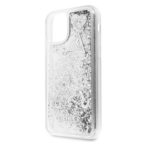 Чехол (клип-кейс) Guess Glitter, для Apple iPhone 11 Pro, серебристый [guhcn58glhflsi]