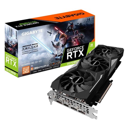 Видеокарта GIGABYTE nVidia GeForce RTX 2070SUPER , GV-N207SGAMING OC-8GD STAR WARS ED, 8Гб, GDDR6, OC, Ret [gv-n207sgaming oc-8gd starwars]