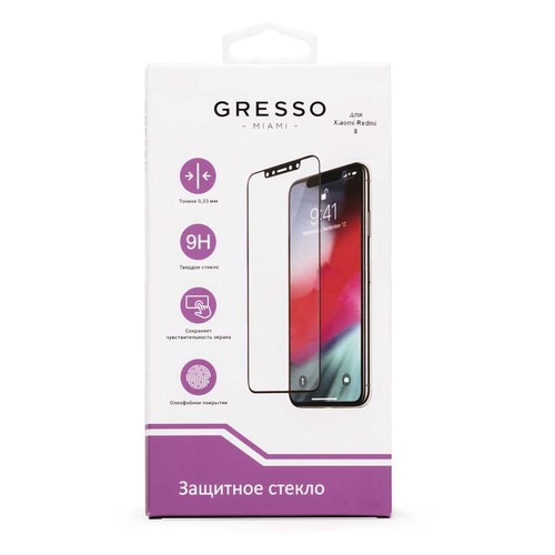 Защитное стекло для экрана GRESSO для Xiaomi Redmi 8, 1 шт, прозрачный [gr19ptg167]