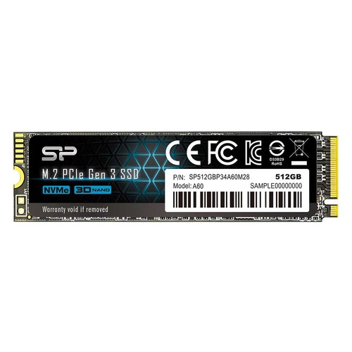 SSD накопитель SILICON POWER M-Series SP512GBP34A60M28 512Гб, M.2 2280, PCI-E x4, NVMe