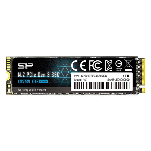 SSD накопитель SILICON POWER M-Series SP001TBP34A60M28 1Тб, M.2 2280, PCI-E x4, NVMe