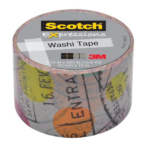 Клейкая лента декоративная 3M Scotch Washi 7000048132 путешествие шир.30мм дл.10м 6 шт./кор.