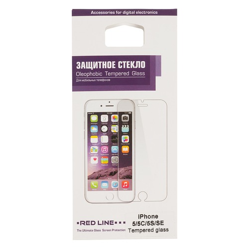 Защитное стекло для экрана REDLINE для Apple iPhone 5/5s/5c/SE, 1 шт [ут000004780]