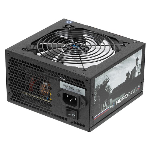 Блок питания AEROCOOL Hero 575, 575Вт, 120мм, черный, retail [550w hero]