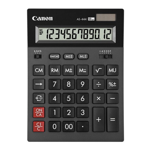 Калькулятор CANON AS-444, 12-разрядный, черный