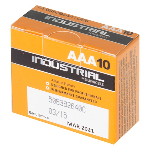 AAA Батарейка DURACELL Industrial LR03-10BL MN2400, 10 шт.