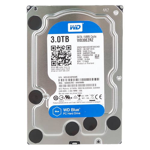 Жесткий диск WD Blue WD30EZRZ, 3Тб, HDD, SATA III, 3.5"