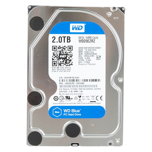 Жесткий диск WD Blue WD20EZRZ, 2Тб, HDD, SATA III, 3.5"