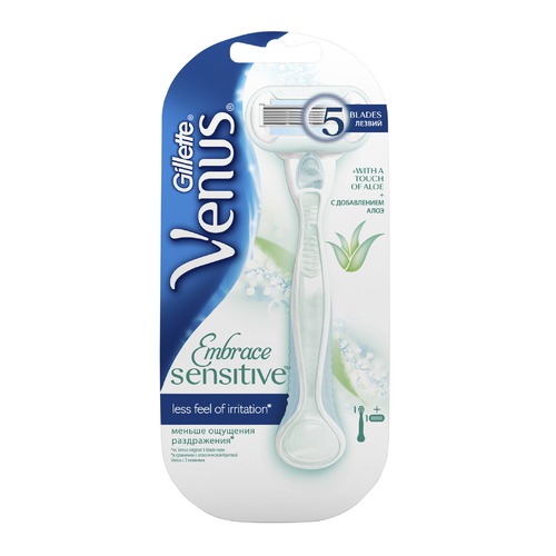 Бритва GILLETTE Venus Embrace Sensitive, c 1 cменной кассетой [84847219]