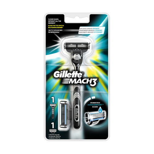 Бритва GILLETTE Mach3, c 1 сменной кассетой [81445065]