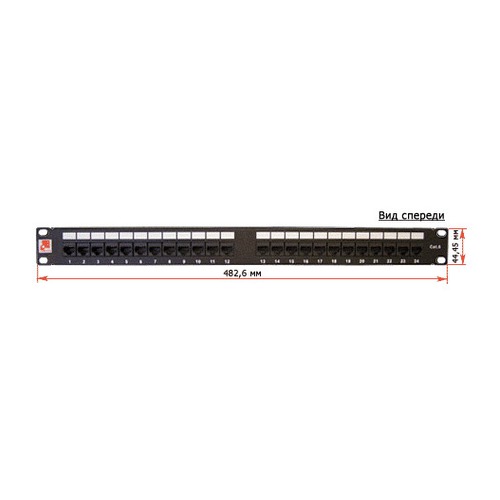 Патч-панель Lanmaster (TWT-PP24UTP/6) 19" 1U 24xRJ45 кат.6 UTP