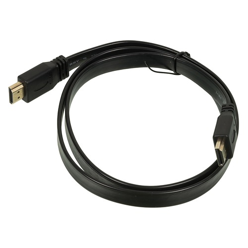 Кабель аудио-видео High Speed ver.1.4 Flat, HDMI (m) - HDMI (m) , ver 1.4, 1м, GOLD FLAT черный