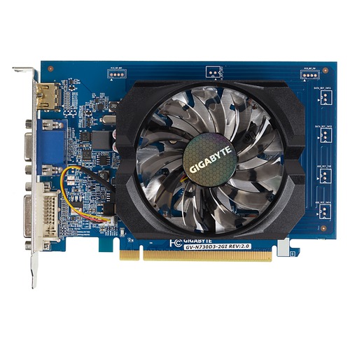 Видеокарта GIGABYTE nVidia GeForce GT 730 , GV-N730D3-2GI, 2Гб, DDR3, Ret