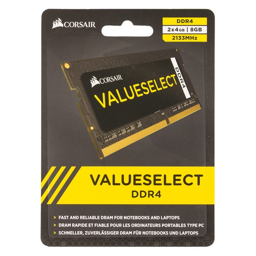 Модуль памяти CORSAIR CMSO8GX4M2A2133C15 DDR4 - 2x 4Гб 2133, SO-DIMM, Ret