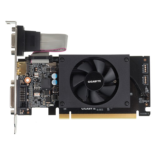 Видеокарта GIGABYTE nVidia GeForce GT 710 , GV-N710D3-2GL, 2Гб, DDR3, Low Profile, Ret