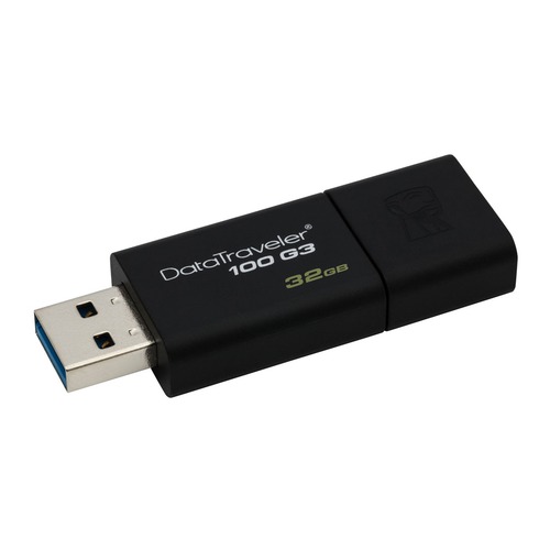 Флешка USB KINGSTON DataTraveler 100 G3 32Гб, USB3.0, черный [dt100g3/32gb]