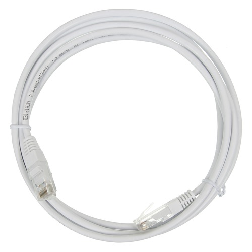 Кабель Патч-корд LANMASTER UTP, вилка RJ-45, вилка RJ-45, кат.5е, ПВХ, 2м, белый [twt-45-45-2.0-wh]