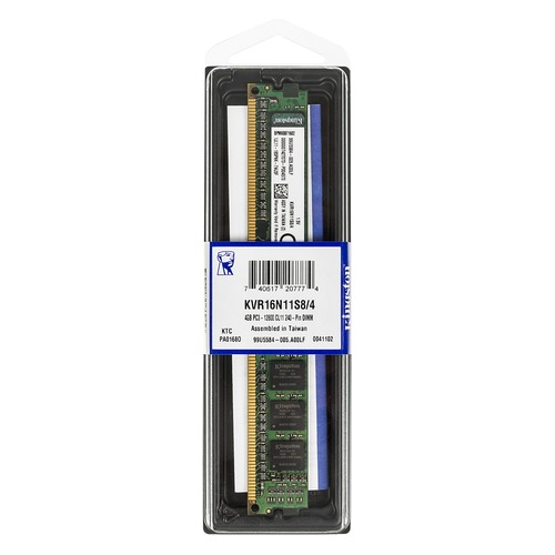 Модуль памяти KINGSTON VALUERAM KVR16N11S8/4 DDR3 - 4Гб 1600, DIMM, Ret