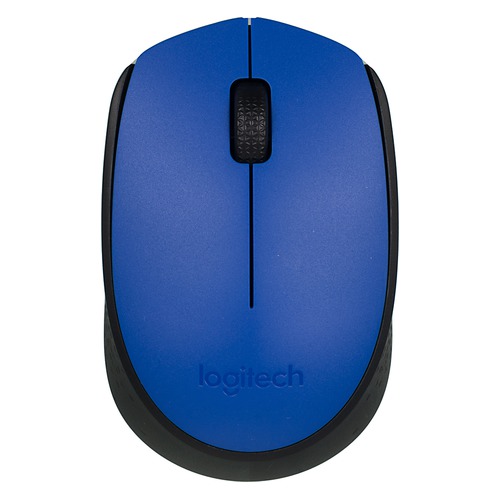 Мышь LOGITECH M171, оптическая, беспроводная, USB, синий и черный [910-004640]