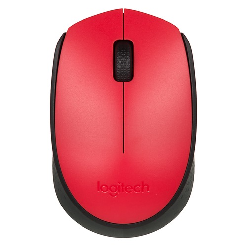 Мышь LOGITECH M171, оптическая, беспроводная, USB, красный и черный [910-004641]