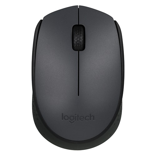 Мышь LOGITECH M170, оптическая, беспроводная, USB, серый и черный [910-004642]