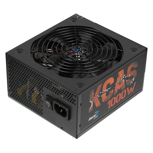 Блок питания AEROCOOL KCAS-1000M, 1000Вт, 120мм, черный, retail