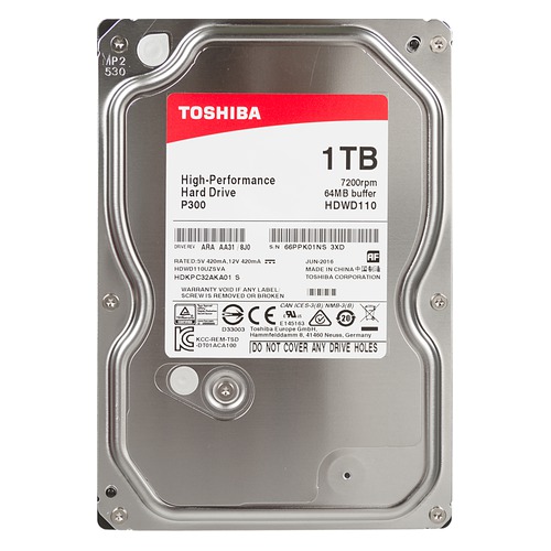 Жесткий диск TOSHIBA P300 HDWD110EZSTA, 1Тб, HDD, SATA III, 3.5", RTL