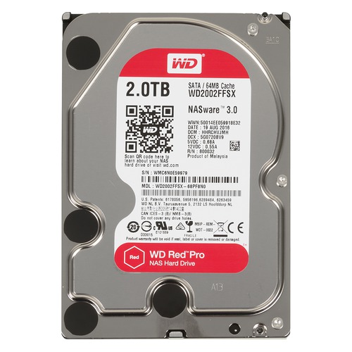 Жесткий диск WD Red Pro WD2002FFSX, 2Тб, HDD, SATA III, 3.5"