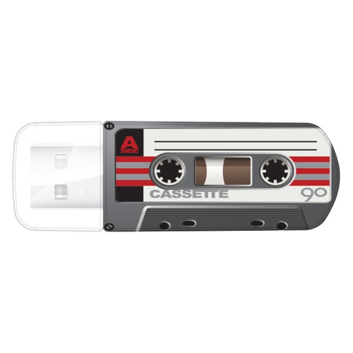 Флешка USB VERBATIM Mini Cassette Edition 32Гб, USB2.0, черный и рисунок [49391]