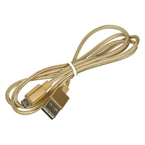 Кабель BURO Reversible Braided, micro USB B (m), USB A(m), 1м, золотистый [bhp microusb 1m braided]