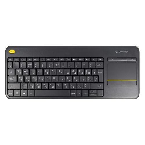 Клавиатура LOGITECH K400 Plus, USB, Радиоканал, черный [920-007147]