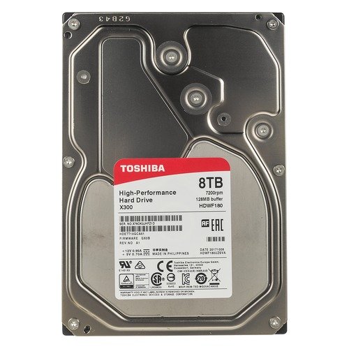 Жесткий диск TOSHIBA X300 HDWF180UZSVA, 8Тб, HDD, SATA III, 3.5"