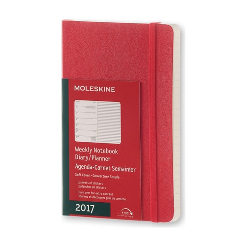 Еженедельник MOLESKINE Classic Soft WKNT, 144стр., красный [dsf212wn2]