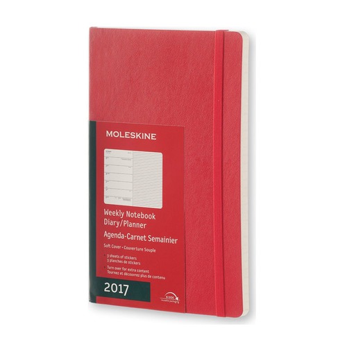 Еженедельник MOLESKINE Classic Soft WKNT, 144стр., красный [dsf212wn3]