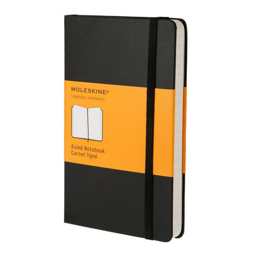 Блокнот Moleskine CLASSIC Pocket 90x140мм 192стр. линейка твердая обложка черный 9 шт./кор.