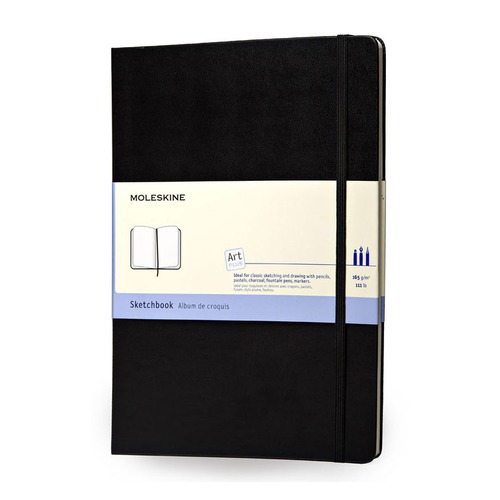 Блокнот для рисования Moleskine CLASSIC SKETCHBOOK Large 130х210мм 104стр. твердая обложка черный 6 шт./кор.