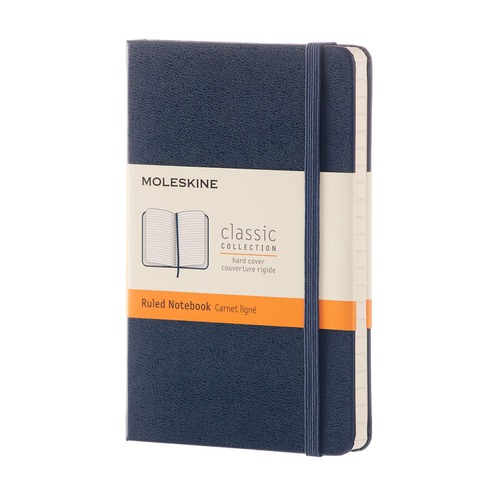 Блокнот Moleskine CLASSIC Pocket 90x140мм 192стр. линейка твердая обложка синий сапфир 9 шт./кор.