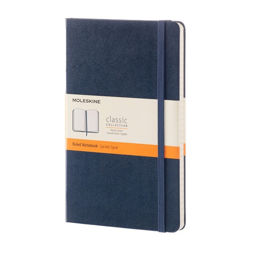 Блокнот Moleskine CLASSIC Large 130х210мм 240стр. линейка твердая обложка синий сапфир 6 шт./кор.