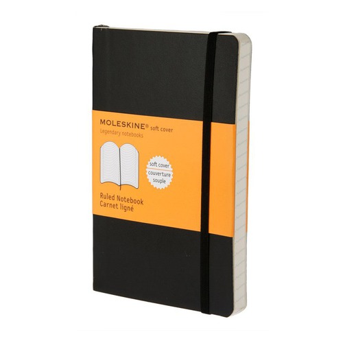 Блокнот Moleskine CLASSIC SOFT Pocket 90x140мм 192стр. линейка мягкая обложка черный 9 шт./кор.
