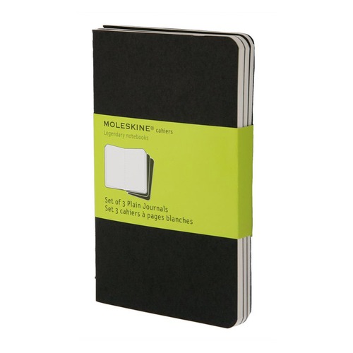 Блокнот Moleskine CAHIER JOURNAL POCKET 90x140мм обложка картон 64стр. нелинованный черный (3шт) 9 шт./кор.