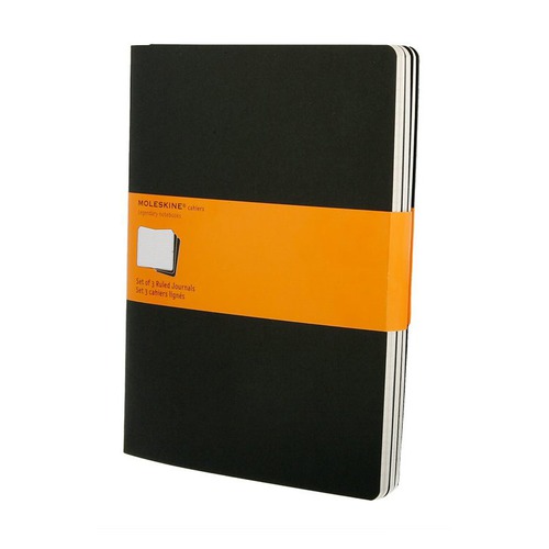 Блокнот Moleskine CAHIER JOURNAL XLarge 190х250мм обложка картон 120стр. линейка черный (3шт) 6 шт./кор.