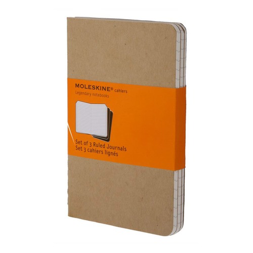 Блокнот Moleskine CAHIER JOURNAL POCKET 90x140мм обложка картон 64стр. линейка бежевый (3шт) 9 шт./кор.