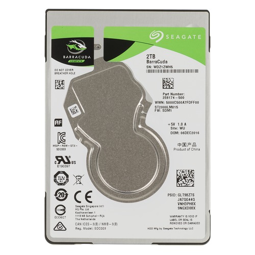 Жесткий диск SEAGATE Barracuda ST2000LM015, 2Тб, HDD, SATA III, 2.5"