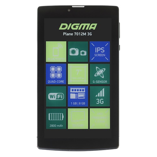 Планшет DIGMA Plane 7012M 3G, 1GB, 8GB, 3G, Android 7.0 голубой [ps7082mg]