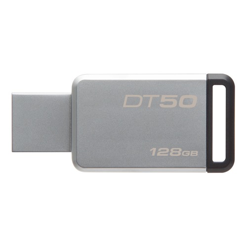 Флешка USB KINGSTON DataTraveler 50 128Гб, USB3.1, серебристый и черный [dt50/128gb]