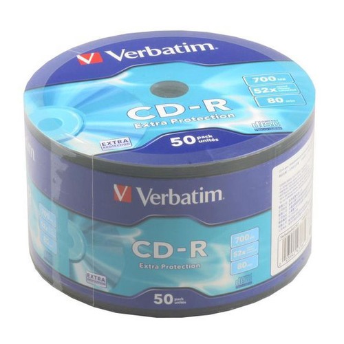 Оптический диск CD-R VERBATIM 700Мб 52x, 50шт., bulk [43787]